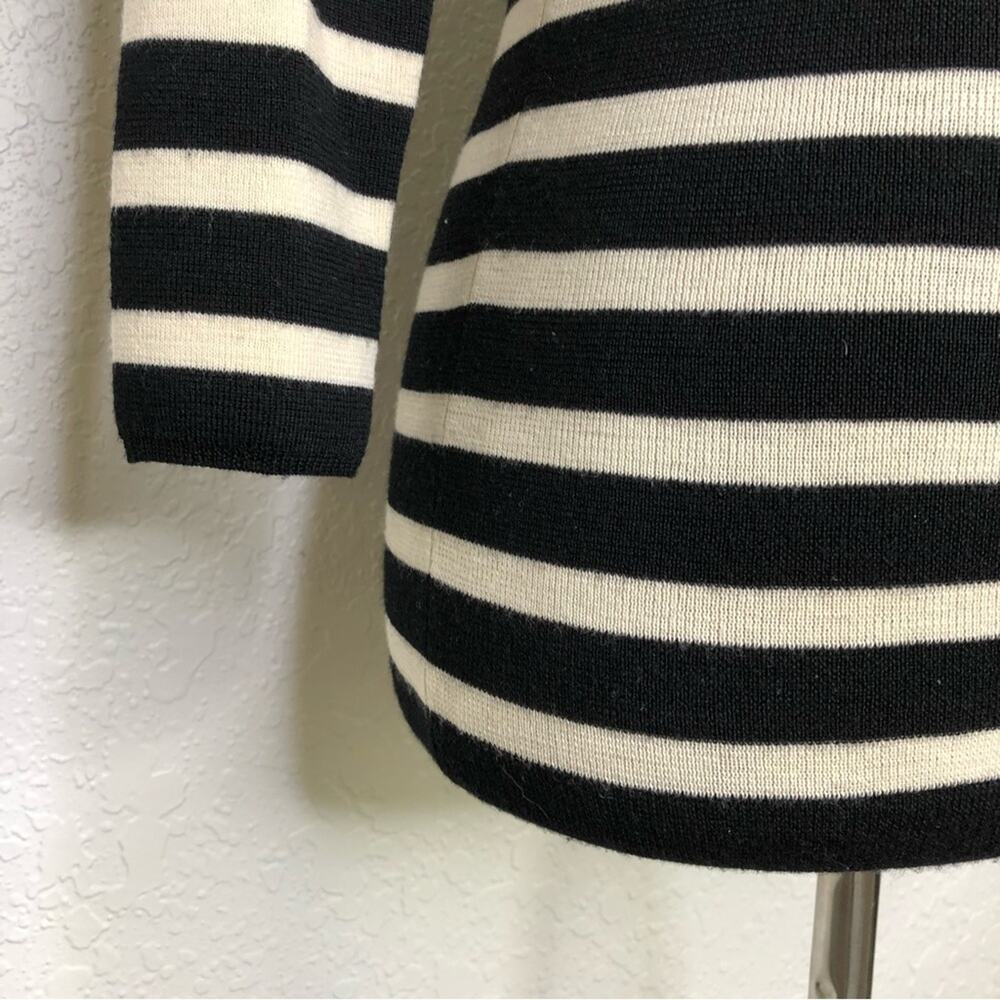 Tory Burch black and cream striped wool sweater size Extra Small - Picture 2 of 15